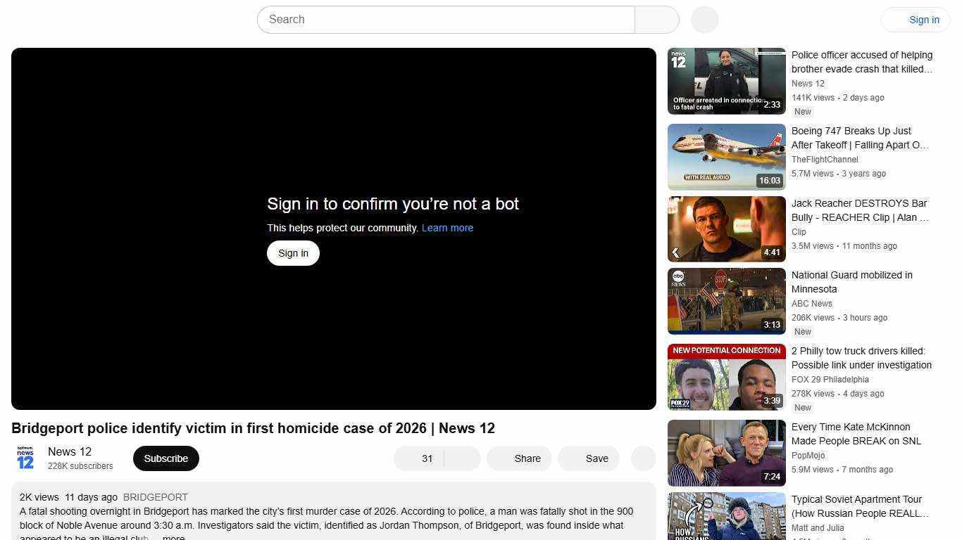 Bridgeport police identify victim in first homicide case of 2026 | News 12 - YouTube